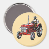 Antiker roter Traktor Magnet (Vorderseite/Rückseite)