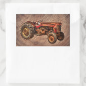 Antiker roter Traktor Rechteckiger Aufkleber (Tasche)