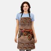 Antiker roter Traktor Schürze (Getragen)