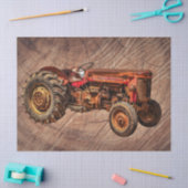 Antiker roter Traktor Seidenpapier (Basteln)