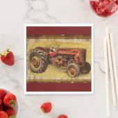Antiker roter Traktor Serviette (Beispiel)