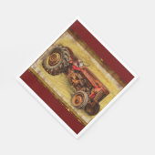 Antiker roter Traktor Serviette (Ecke)
