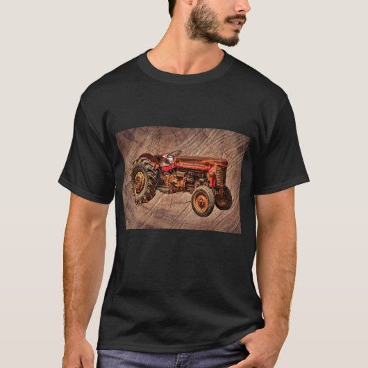 Antiker roter Traktor T-Shirt (Vorderseite)