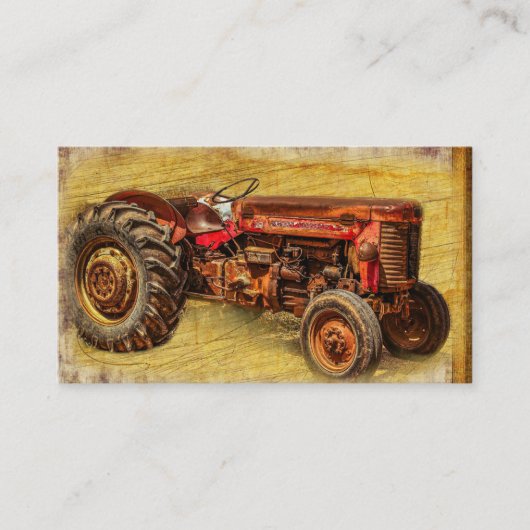 Antiker roter Traktor Visitenkarte (Vorderseite)