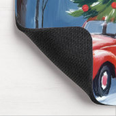 Antiker roter Weihnachtsbaum-Auto Mousepad (Ecke)