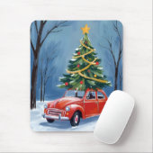 Antiker roter Weihnachtsbaum-Auto Mousepad (Mit Mouse)
