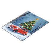 Antiker roter Weihnachtsbaum-Auto Notizblock (Linke Seite)