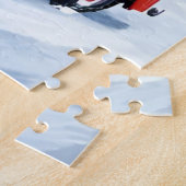 Antiker roter Weihnachtsbaum-Auto Puzzle (Seite)