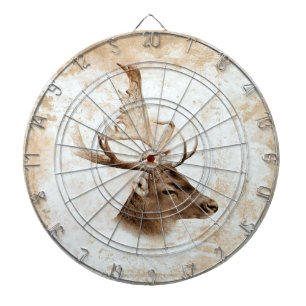 Antiker Rotwild-Druck 5 Dartscheibe