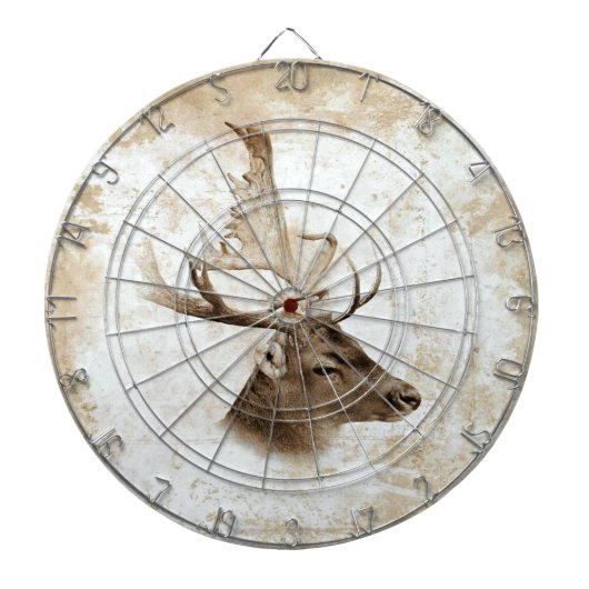 Antiker Rotwild-Druck 5 Dartscheibe (vorne)