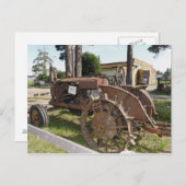 Antiker russischer Traktor Postkarte (Vorne/Hinten)