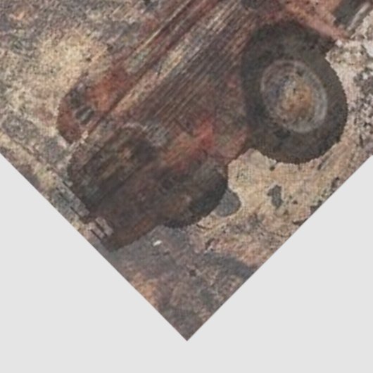 Antiker Rustikaler LKW Seidenpapier (Ausschnitt)