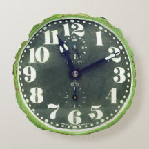Antiker Rustikaler Shabby Grüner Uhr Alt Retro Zei