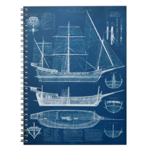Antiker Schiffs-Plan I Notizblock