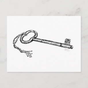 Antiker Schlüssel Postkarte