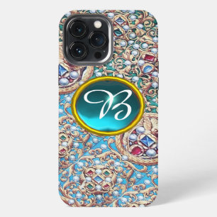 ANTIKER SCHMUCK,EDELSTEINE,PERLEN,ENGELS-MONOGRAMM iPhone 13 PRO MAX HÜLLE