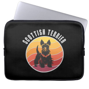 Antiker Schottischer Terrier Sonnenuntergang Laptopschutzhülle