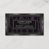 Antiker Schwarzer Rahmen | Illustratives Küchenges Visitenkarte (Rückseite)