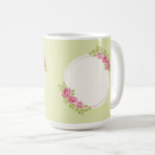 Antiker Shabby-Chic-Rahmen mit Rosenblumen Kaffeetasse (VorderseiteRechts)