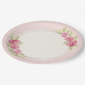 Antiker Shabby Chic Rosen Rahmen Pappteller (Schrägansicht)