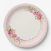 Antiker Shabby Chic Rosen Rahmen Pappteller (Vorderseite)