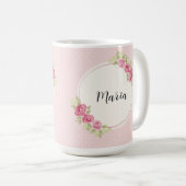 Antiker Shabby-Chic-Rosenrahmen Kaffeetasse (VorderseiteRechts)