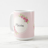 Antiker Shabby-Chic-Rosenrahmen Kaffeetasse (Vorderseite Links)