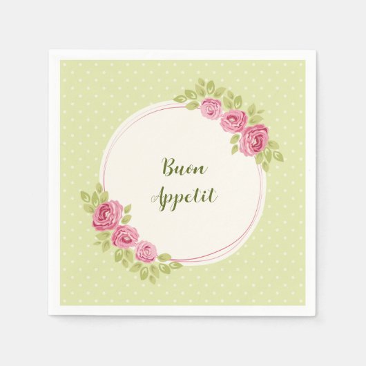 Antiker Shabby Chic Rosenrahmen Serviette (Vorderseite)