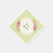 Antiker Shabby Chic Rosenrahmen Serviette (Ecke)