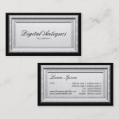 Antiker silberner Bilderrahmen Visitenkarte (Vorne/Hinten)