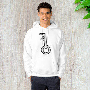 Antiker Skelett-Schlüssel handgezeichnet Silber An Hoodie