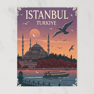 Antiker Sonnenuntergang in Istanbul Türkei Postkarte