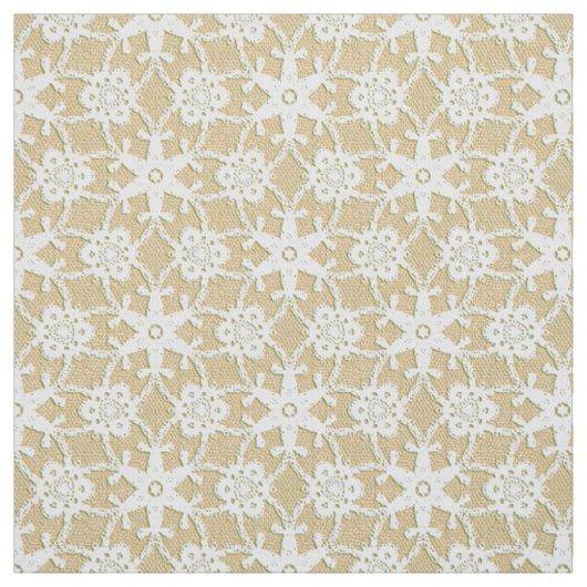 Antiker Spitzedruck - Weiß und Beige Stoff (Muster)