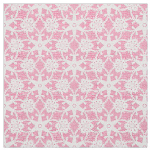 Antiker Spitzendruck - weiß und Rose pink Stoff