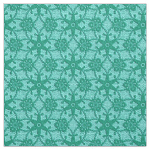 Antiker Spitzenprint - Türkis und Aqua Stoff