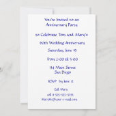 Antiker staubiger Jahrestag der Rosen-60. Einladung (Rückseite)