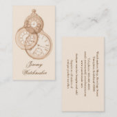 Antiker Stich der Taschenuhren Visitenkarte (Vorne/Hinten)