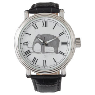 Antiker Stich der Wooly römischen Mammutziffer Armbanduhr