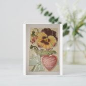 Antiker Stiefmütterchen-LiebeValentine Feiertagspostkarte (Stehend Vorderseite)