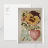 Antiker Stiefmütterchen-LiebeValentine Feiertagspostkarte (Vorne/Hinten)