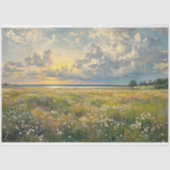 Antiker Stil Delikate Wildblume Landschaft Seidenpapier (Vorderseite)