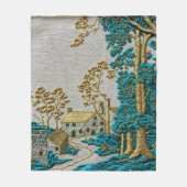 Antiker Stil Teal + Gold Farbe Ländlich Fleecedecke (Vorderseite)