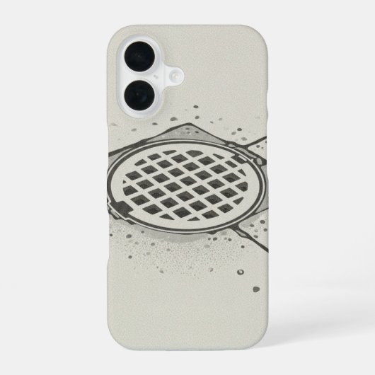 Antiker Straßenablaufdeckel iPhone 16 Hülle (Rückseite)