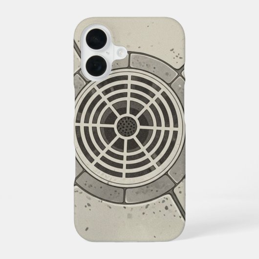 Antiker Straßenablaufdeckel iPhone 16 Hülle (Rückseite)