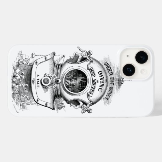 Antiker Tauchhelm nautisch schwarz-weiß Case-Mate iPhone Hülle (Rückseite (Horizontal))