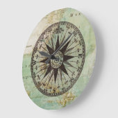 Antiker technischer Kompass und Kartenuhr Große Wanduhr (Winkel)