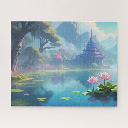 antiker Tempel im chinesischen Stil Puzzle (Horizontal)