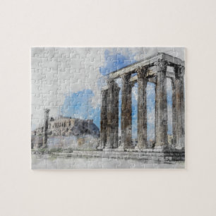 Antiker Tempel Zeus, Athen, Griechenland Puzzle