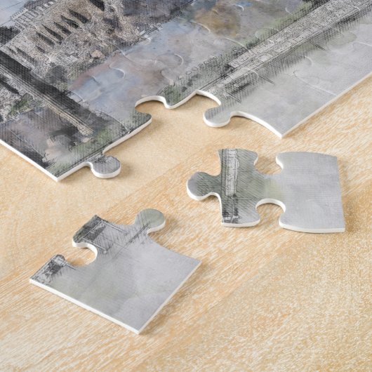 Antiker Tempel Zeus, Athen, Griechenland Puzzle (Seite)