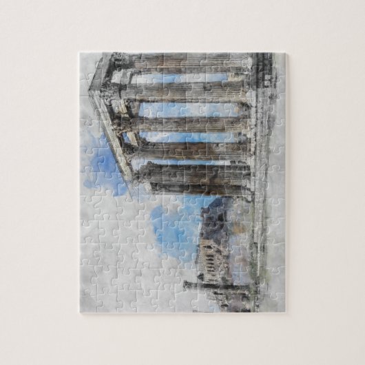 Antiker Tempel Zeus, Athen, Griechenland Puzzle (Vertikal)